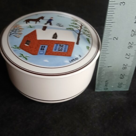 Villeroy Boch Design Naif Porcelain Lidded Trinket Box winter scene horse man - Picture 14 of 16